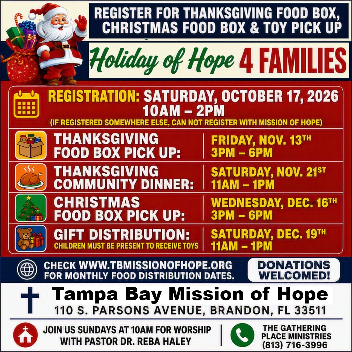 Holiday of Hope Food  & Toy Registration