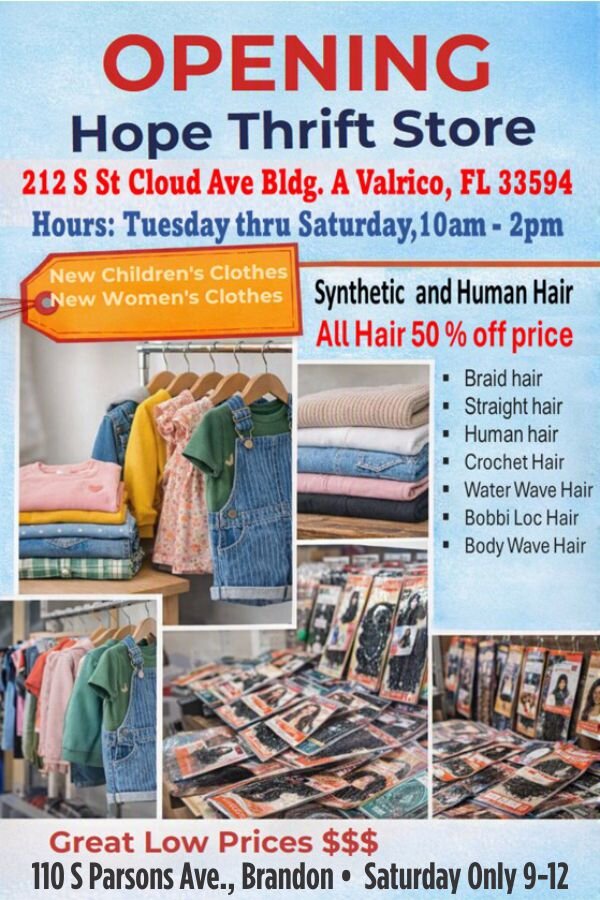 Volunteers Needed at Hope Thrift Store